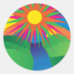Psychedelic Sun Sticker