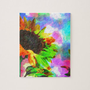 Psychedelic Sunflower Jigsaw Puzzle