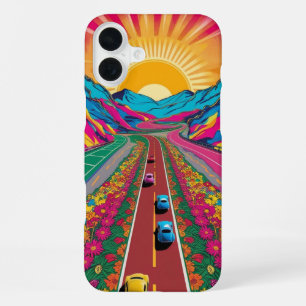 Psychedelic Sunrise Art Trippy Dawn Vision Gift iPhone 16 Plus Case