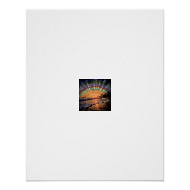 Psychedelic Sunset Beach Waves Poster (Front)