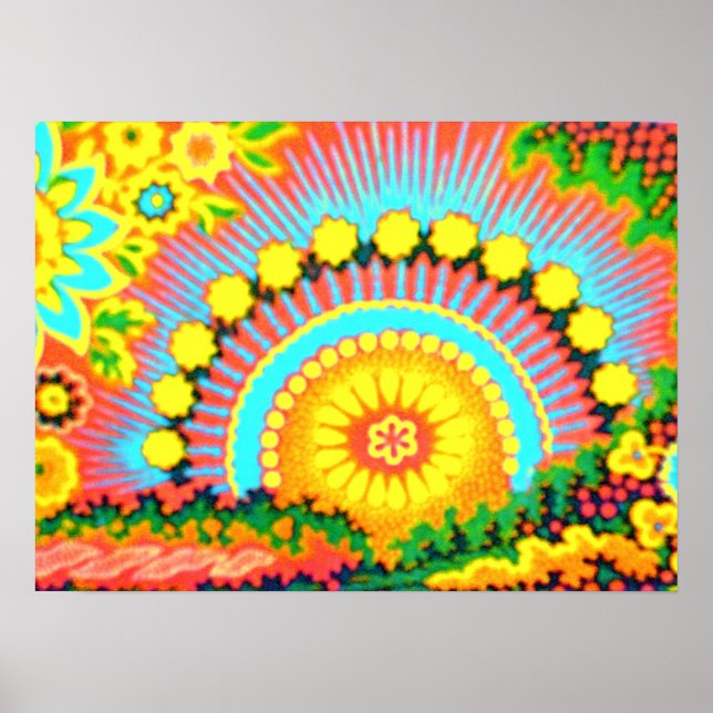 Psychedelic Sunset Vintage 60's Pop Art Poster (Front)
