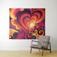 Psychedelic Surreal Swirl Heart Pattern
