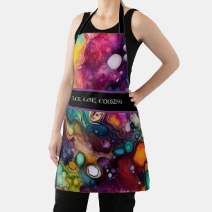 Psychedelic Surreal Watercolor Pattern Apron