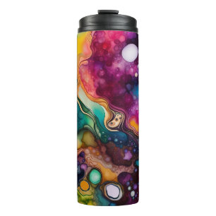 Psychedelic Surreal Watercolor Pattern Thermal Tumbler
