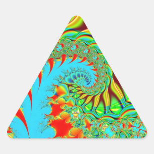 Psychedelic Swirl Art Fractal Triangle Sticker