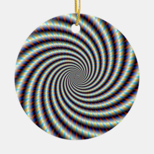 Psychedelic Swirl Ceramic Tree Decoration