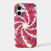 Psychedelic swirl flowers floral retro groovy