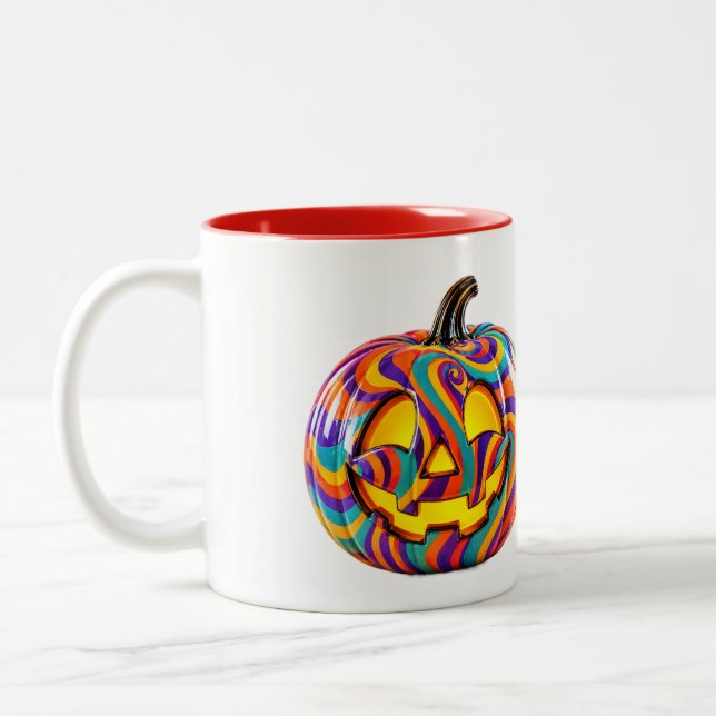 Psychedelic Swirl Pumpkin Mug (Left)