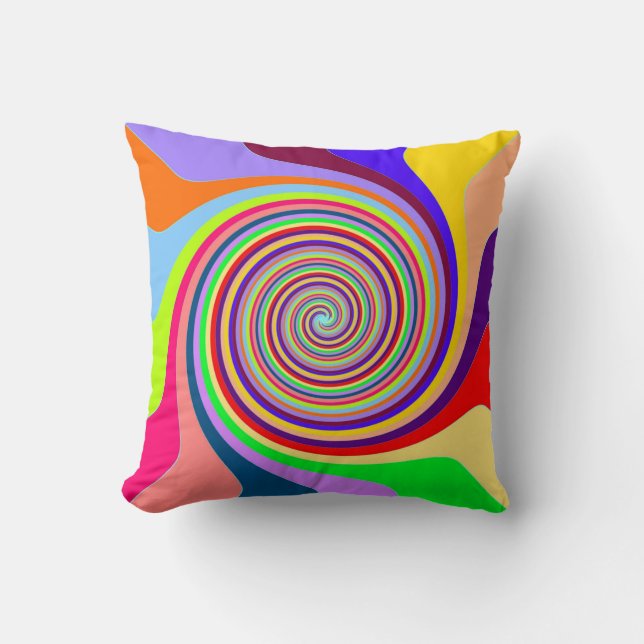Psychedelic Swirl Throw PIllow (Front)