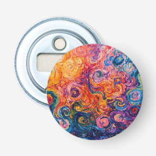 Psychedelic Swirls Oil Painting Bottle Opener