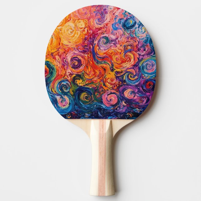 Psychedelic Swirls Oil Painting Ping Pong Paddle (Front)