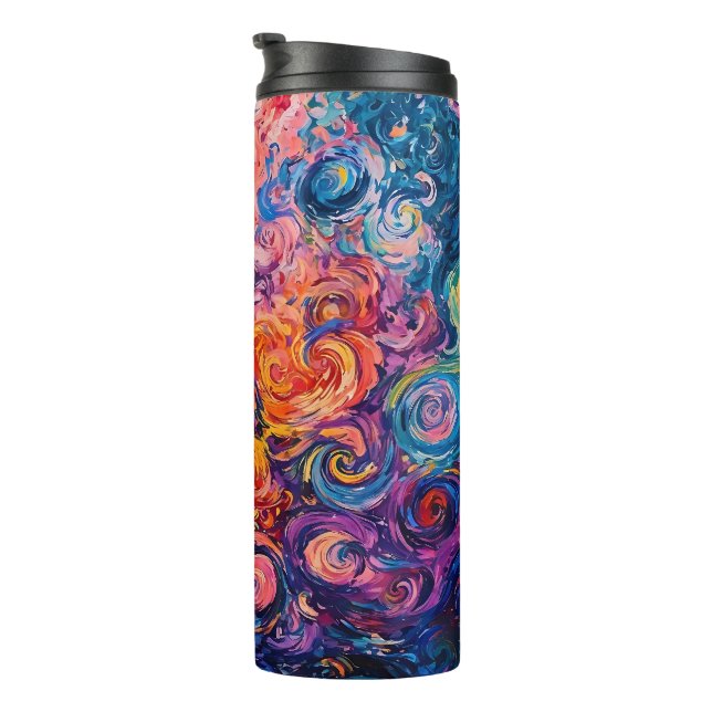 Psychedelic Swirls Oil Painting Thermal Tumbler (Rotated Right)