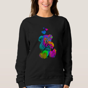 Psychedelic Teddy Bear Trippy Colorful Teddy with Sweatshirt