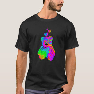 Psychedelic Teddy Bear Trippy Colorful Teddy with T-Shirt