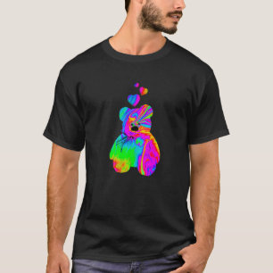Psychedelic Teddy Bear Trippy Colorful Teddy with T-Shirt
