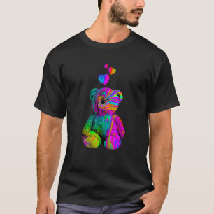 Psychedelic Teddy Bear Trippy Colorful Teddy with  T-Shirt