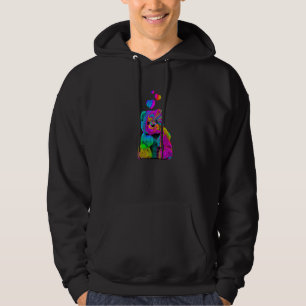 Psychedelic Teddy Bear Trippy Colourful Teddy with Hoodie