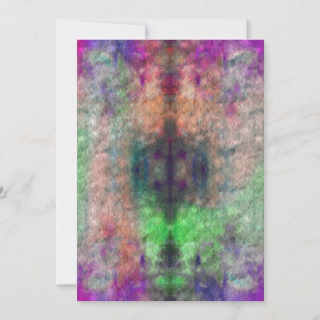 Psychedelic Tie Dye Blank Greeting Card (Front)