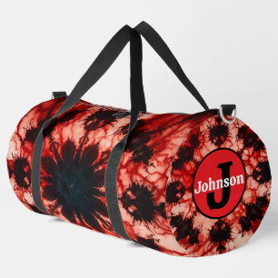 Psychedelic Tie Dye Bloom Monogram Personalised Duffle Bag