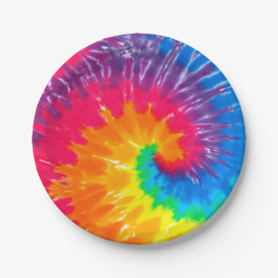 Psychedelic Tie Dye Design Paper Plate