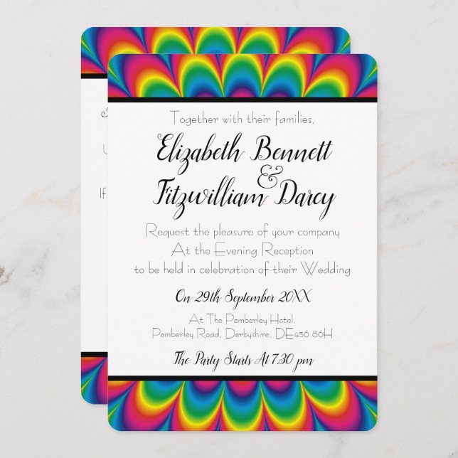 Psychedelic Tie Dye Evening Invitation (Front/Back)