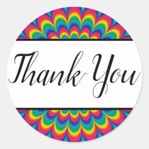 Psychedelic Tie Dye Favour Stickers