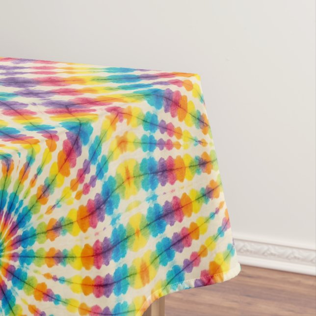 Psychedelic Tie Dye | Groovy Retro Tablecloth (In Situ)