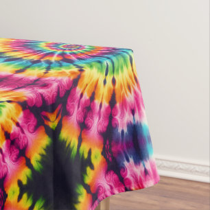 Psychedelic Tie Dye   Groovy Retro Tablecloth