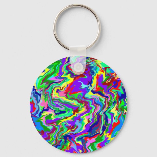 Psychedelic Tie Dye Keychain (Front)
