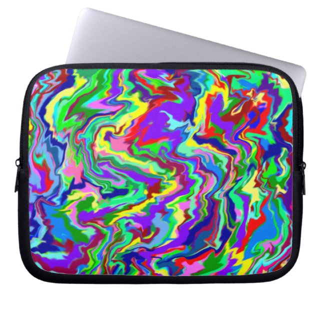 Psychedelic Tie Dye Laptop Bag (Front)