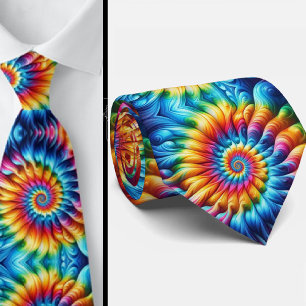 Psychedelic Tie-Dye Pattern Tie