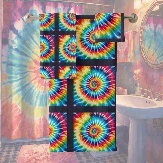 Psychedelic Tie Dye Pattern Towel Set (Creator Uploaded)
