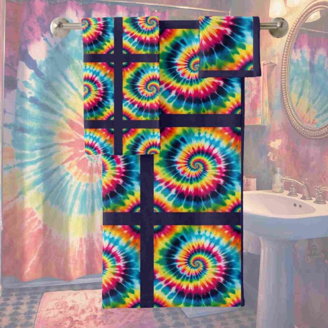 Psychedelic Tie Dye Pattern Towel Set (Creator Uploaded)