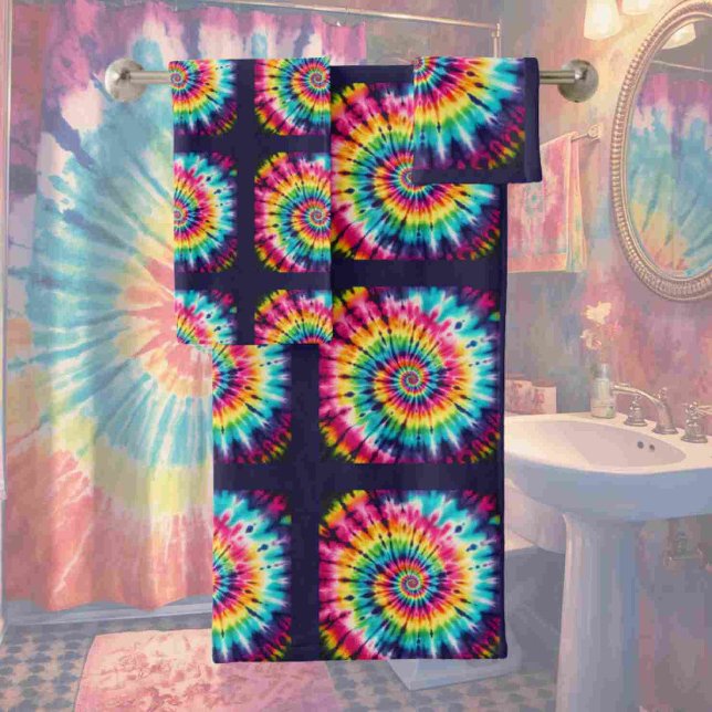 Psychedelic Tie Dye Pattern Towel Set (Creator Uploaded)