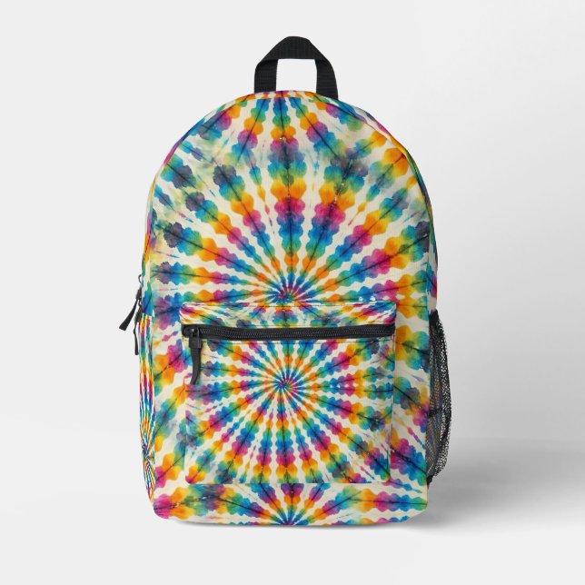Psychedelic Tie Dye | Retro Groovy Backpack (Front)