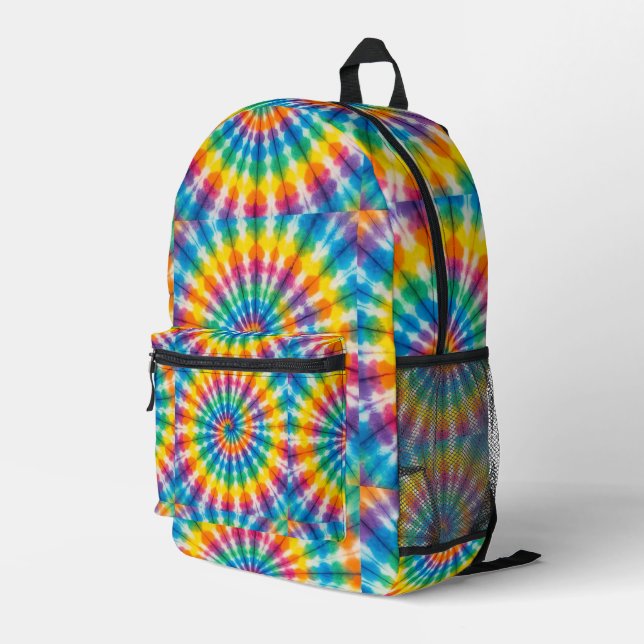 Psychedelic Tie Dye | Retro Groovy Backpack (Back Corner Right)