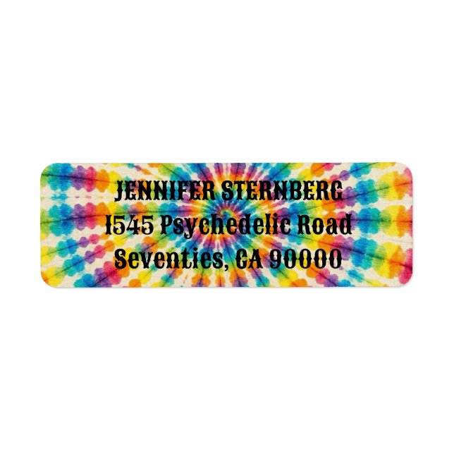 Psychedelic Tie Dye Return Address Labels (Front)