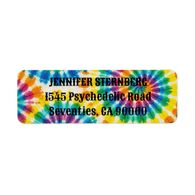 Psychedelic Tie Dye Return Address Labels (Front)