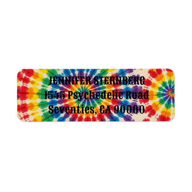 Psychedelic Tie Dye Return Address Labels (Front)