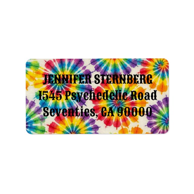 Psychedelic Tie Dye RSVP Address Labels (Front)