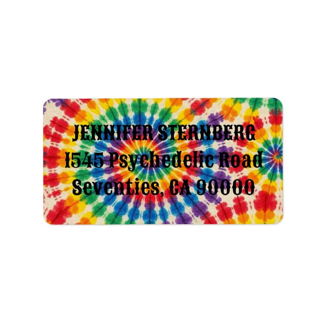 Psychedelic Tie Dye RSVP Address Labels (Front)