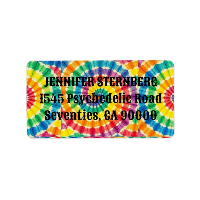 Psychedelic Tie Dye RSVP Address Labels (Front)