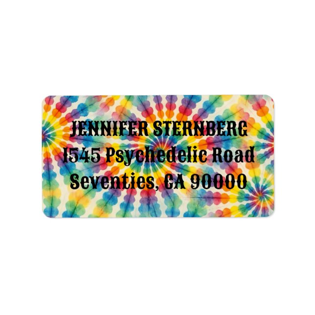 Psychedelic Tie Dye RSVP Address Labels (Front)