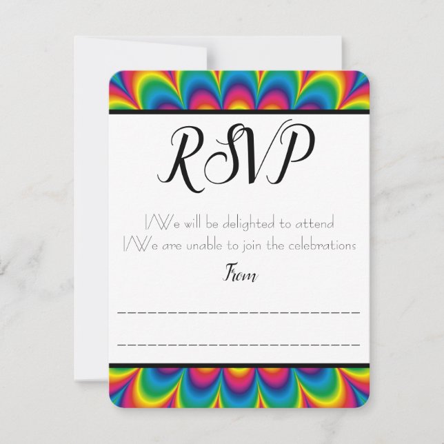 Psychedelic Tie Dye RSVP / Response Card (Front)