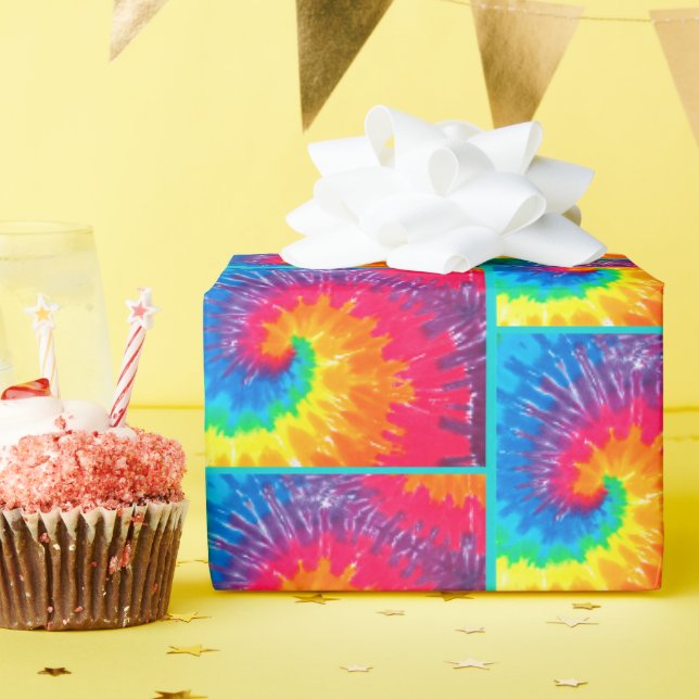 Psychedelic Tie Dye Tile Wrapping Paper (Birthday Party)