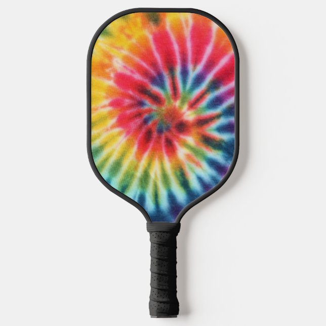 Psychedelic Tie Dye Vintage Retro Pickleball Paddle (Front)