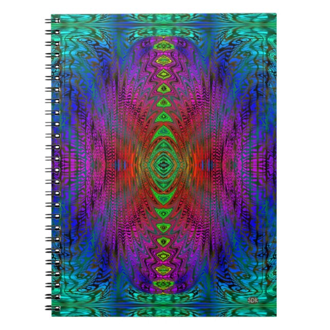 Psychedelic Time Warp by SD. Kelley Spiral Notebook (Front)