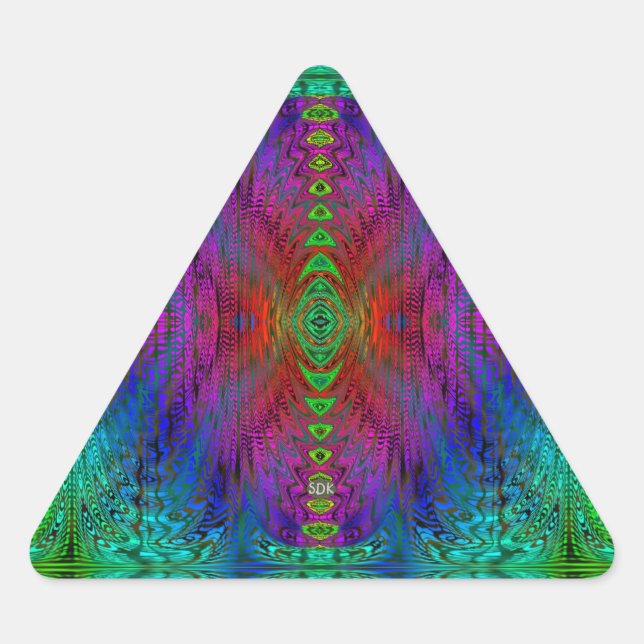 Psychedelic Time Warp by SD. Kelley Triangle Sticker (Front)