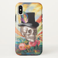 Psychedelic Top Hat Skull
