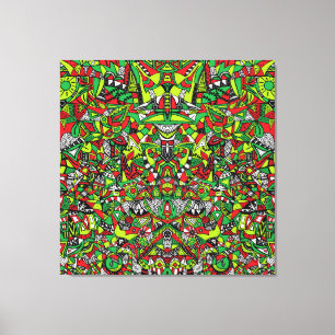 Psychedelic Tribal Abstract Colourful Composition  Canvas Print